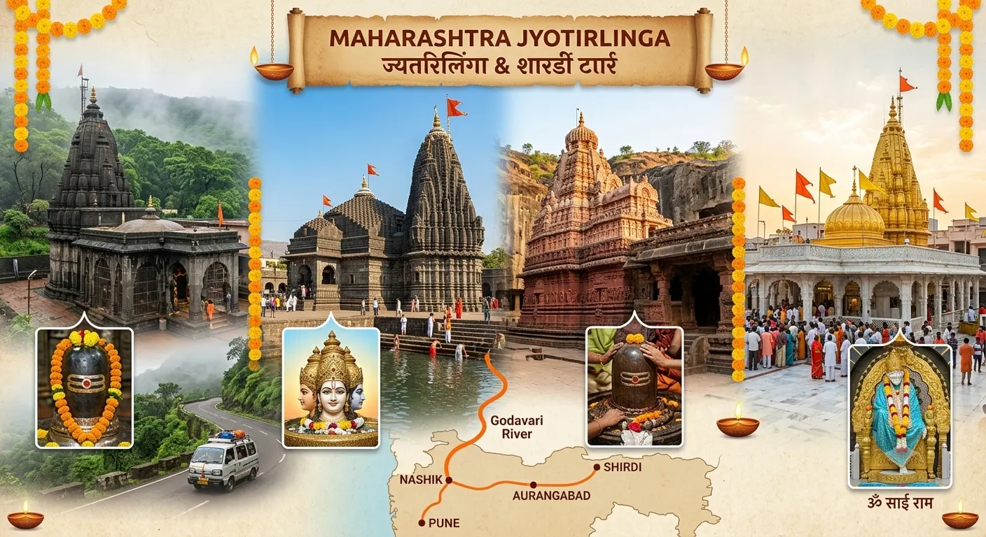 Maharashtra Jyotirlinga & Shirdi Tour Package – Trimbakeshwar, Bhimashankar, Grishneshwar, Ajanta, Ellora & Shirdi Sai Baba Darshan